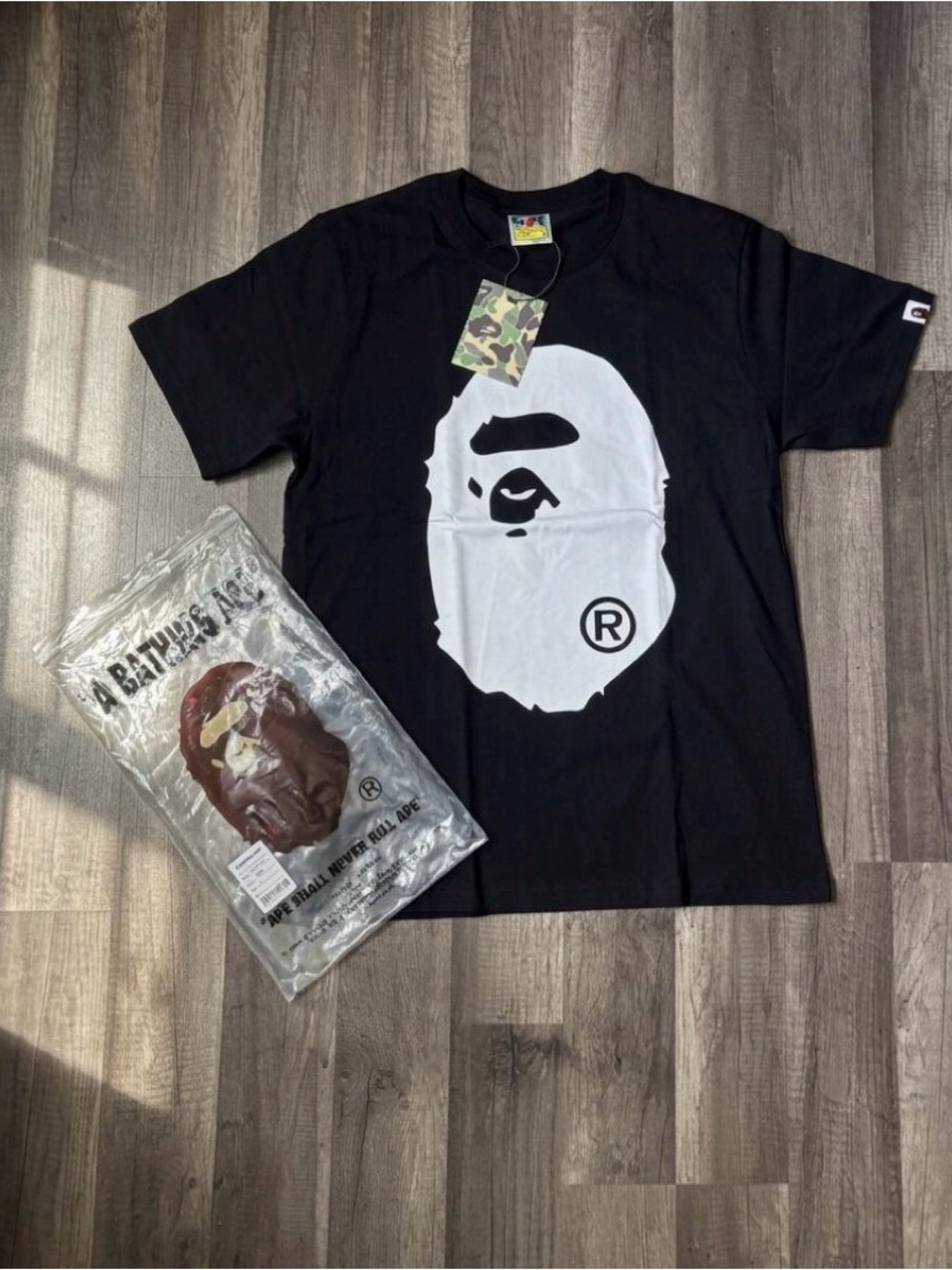 & Other Stories Black Kids Tee with White Ape Face Graphic